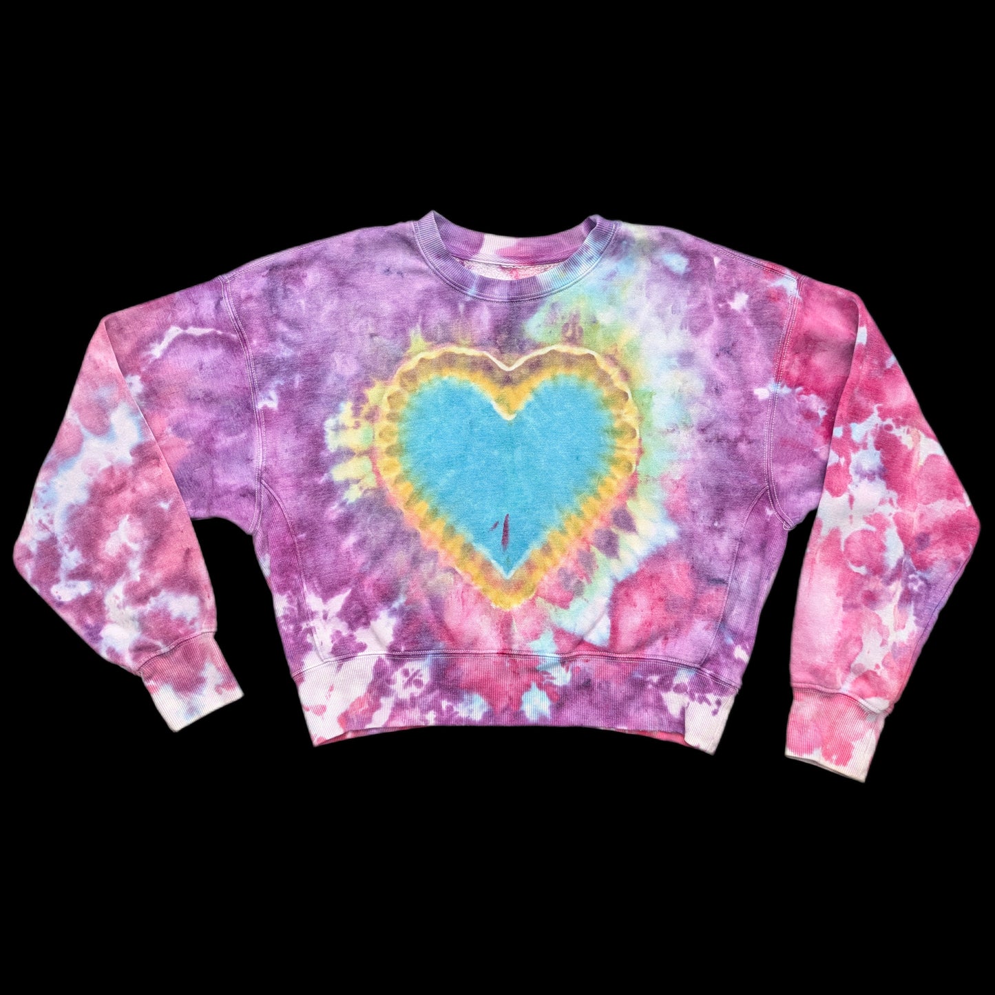 Heat Ice Dye Crop Top Sweater - Small