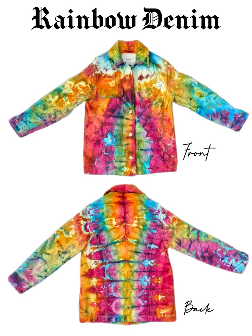 Rainbow Denim Jacket - Ice Dye