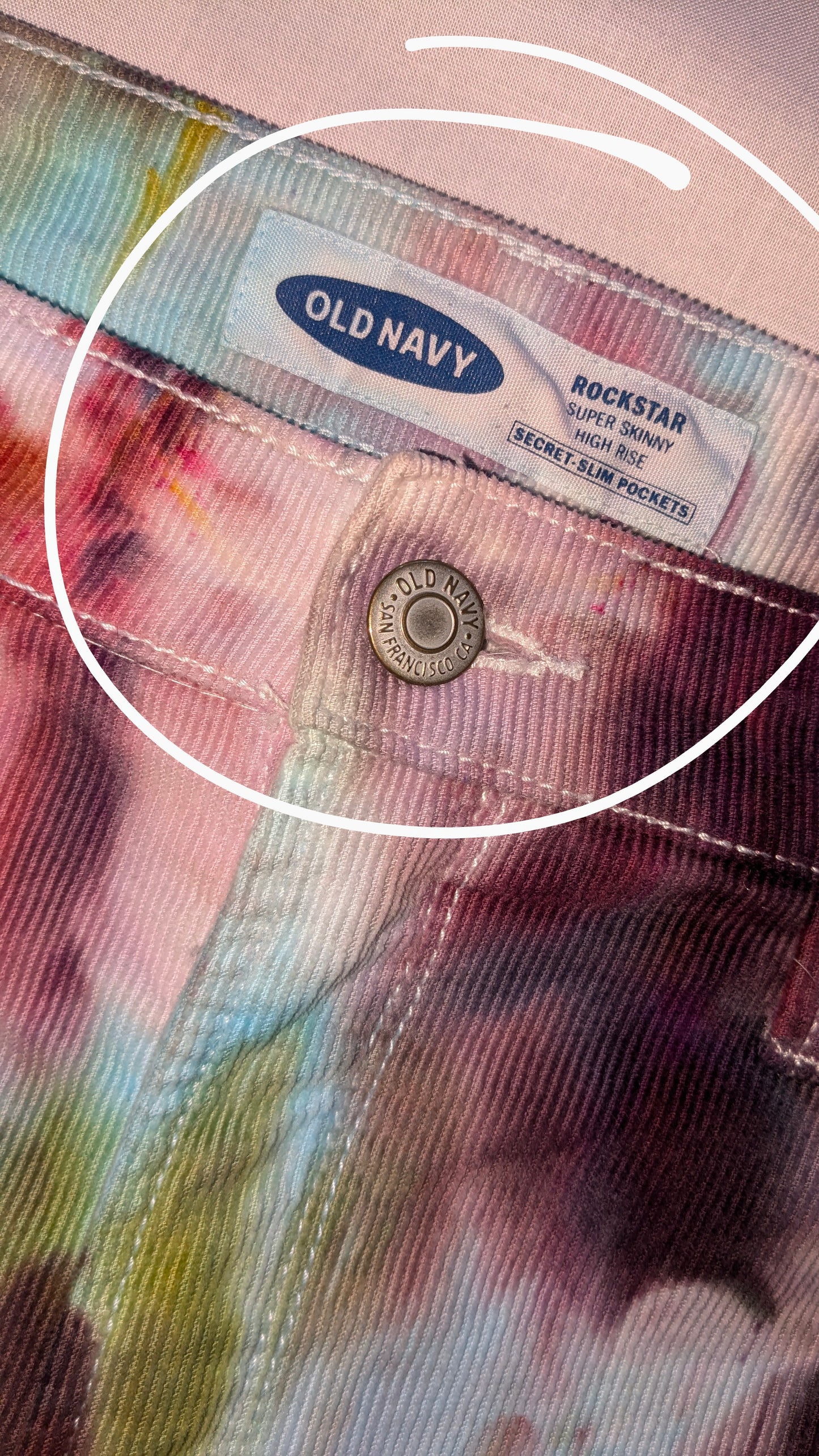 Ice Dye Corduroy Pants - Size 8