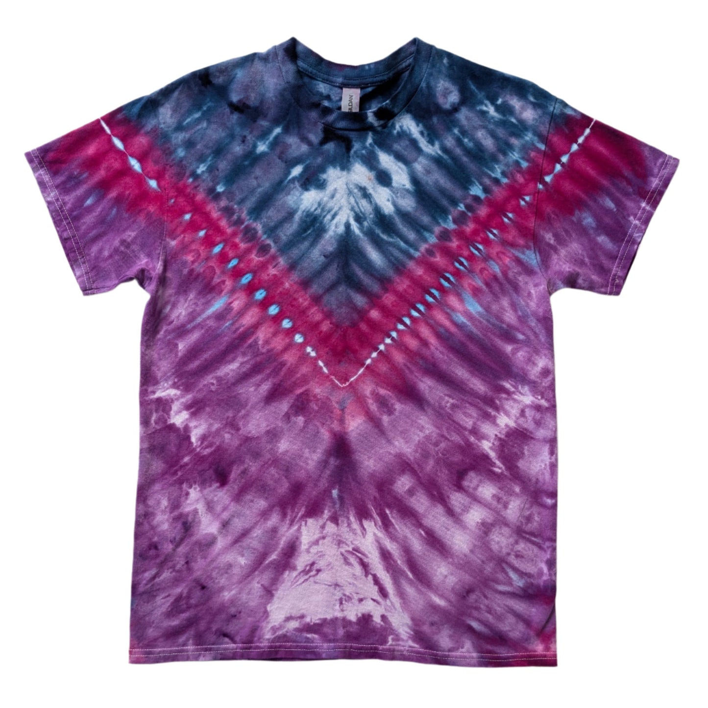 Ice Dye V Design T-Shirt - Medium