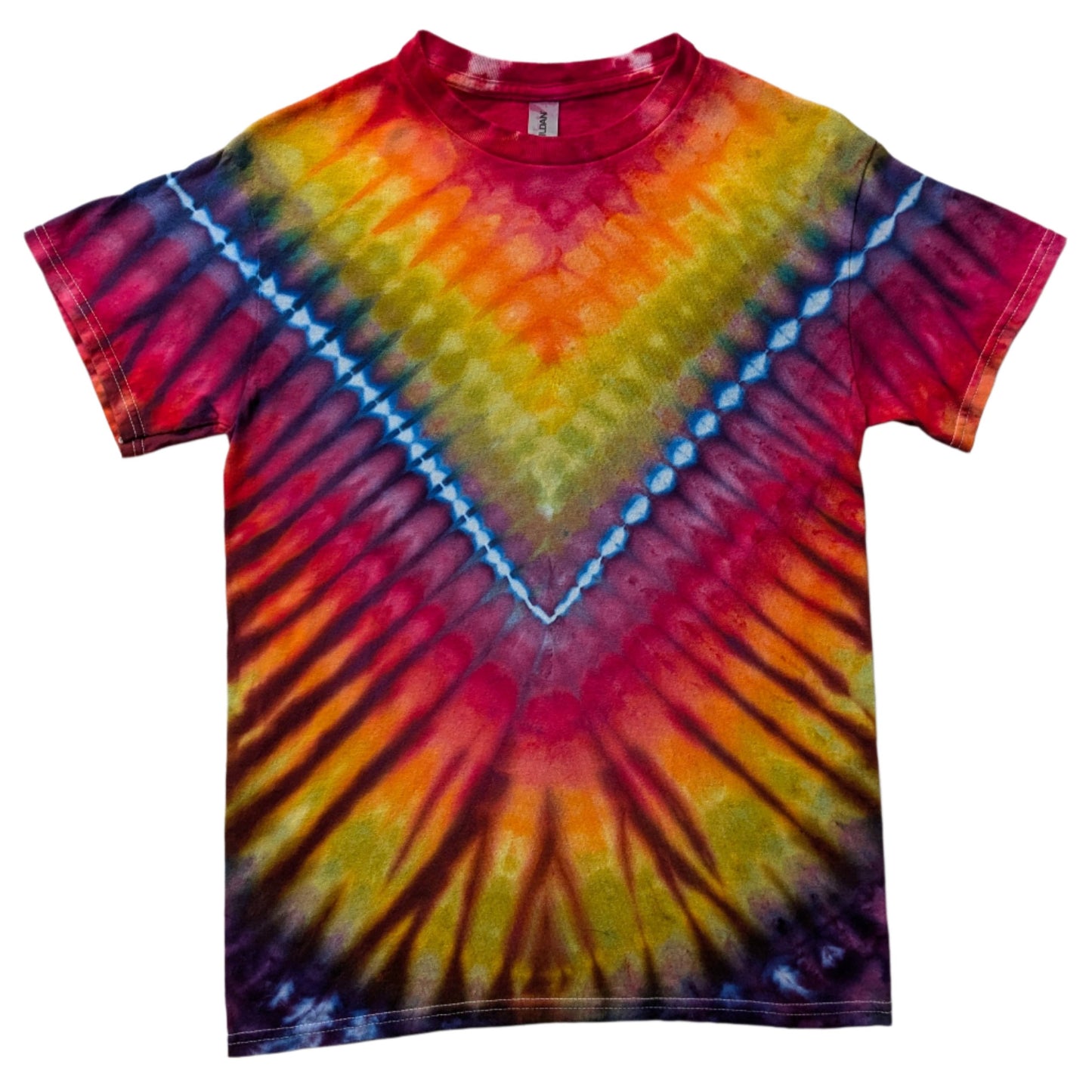 Ice Dye V Design T-Shirt - Small