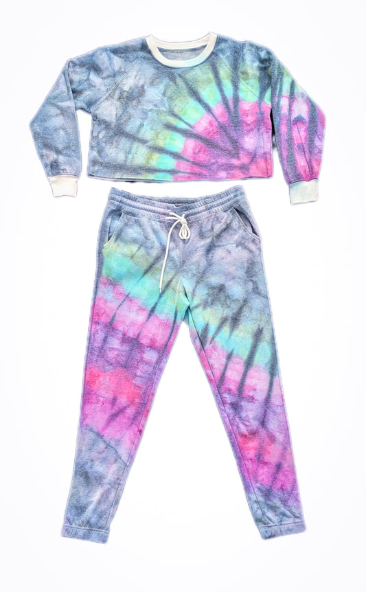 Tie Dye Crop Sweatsuit Set - Md / Lg