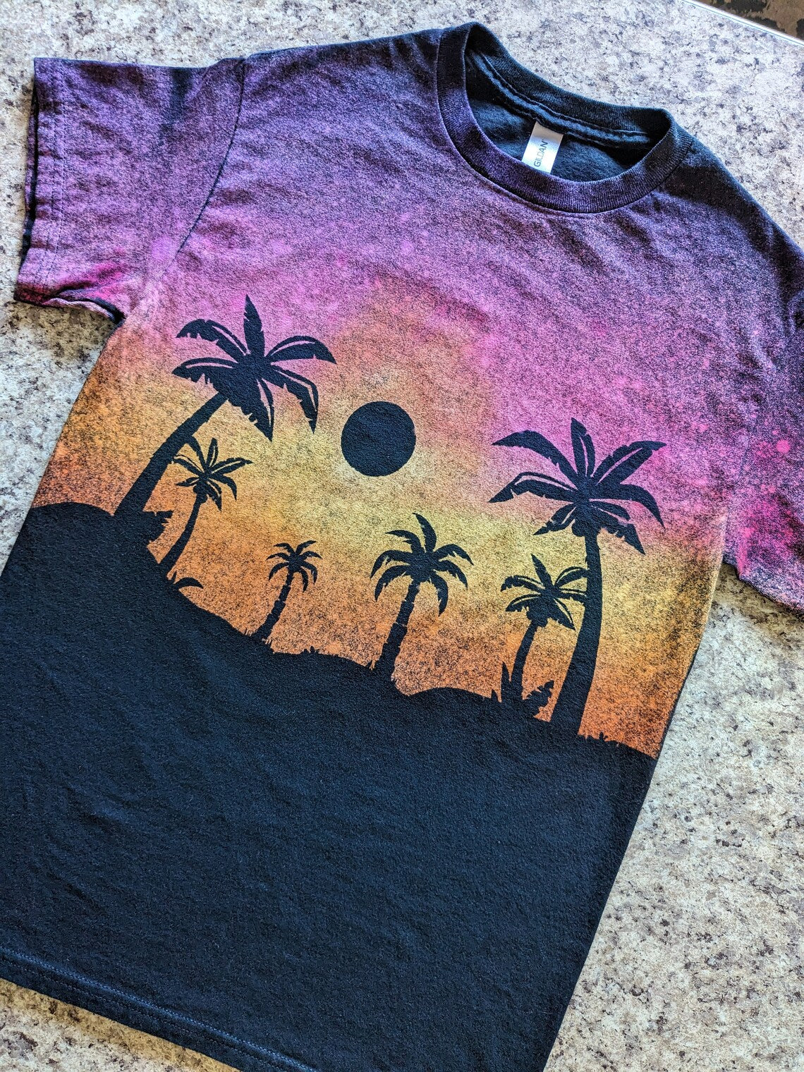 Tropical Palm Scape - Silhouette Tie Dye