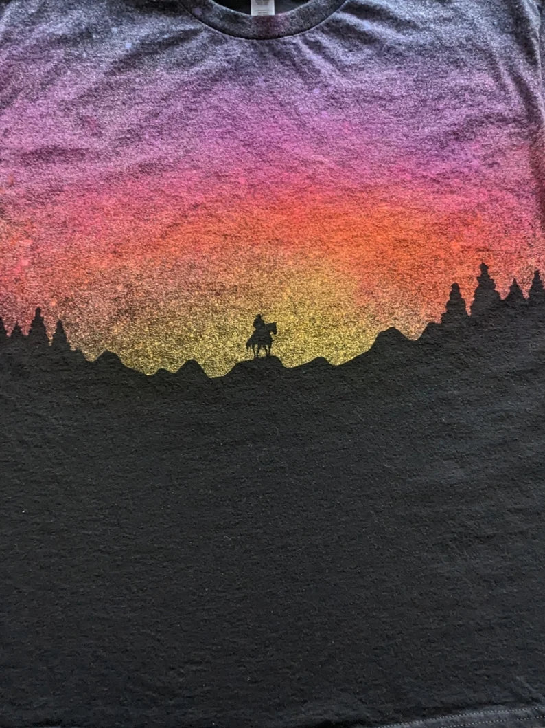 Cowboy Sunset - Silhouette Tie Dye